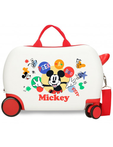 MALETA INF.ABS 4R.(2 MULTI.) 45CM. MICKEY PEEK A BOO BLANCO